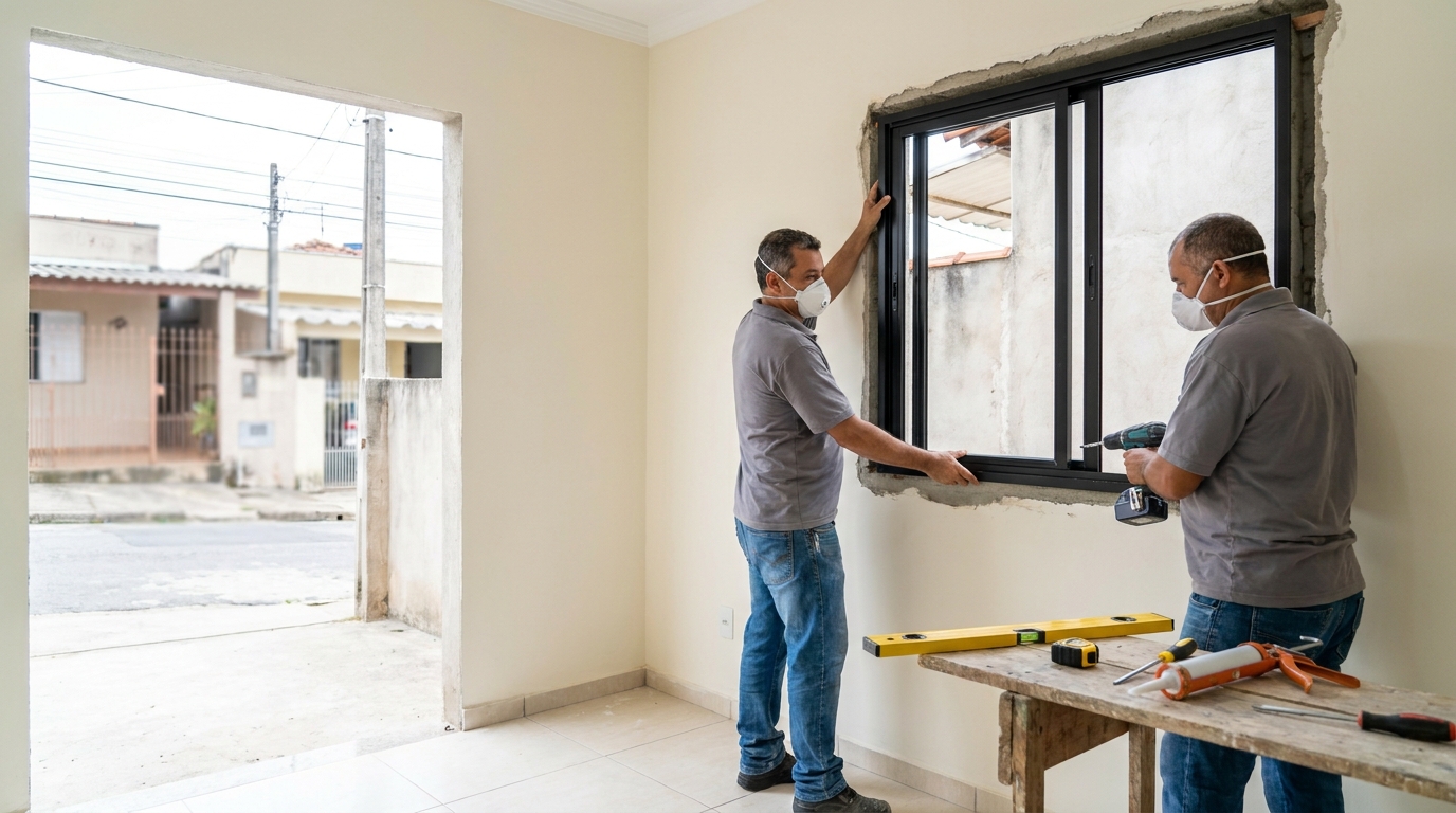 Esquadria de alumínio preta em Fortaleza-CE